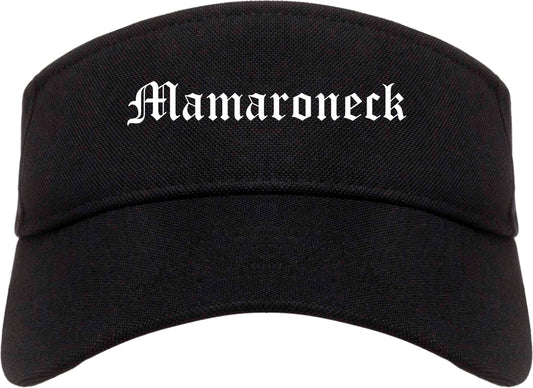 Mamaroneck New York NY Old English Mens Visor Cap Hat Black