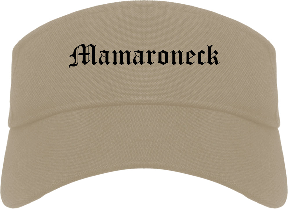 Mamaroneck New York NY Old English Mens Visor Cap Hat Khaki