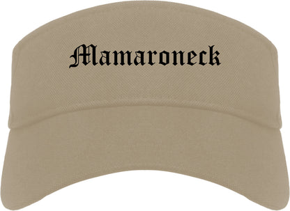 Mamaroneck New York NY Old English Mens Visor Cap Hat Khaki
