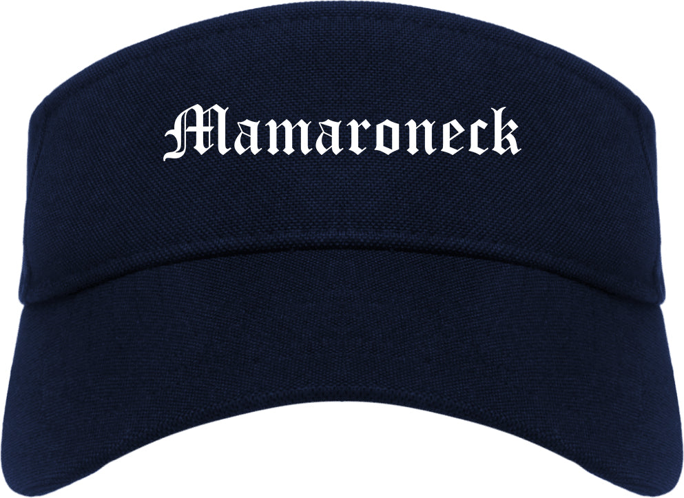 Mamaroneck New York NY Old English Mens Visor Cap Hat Navy Blue