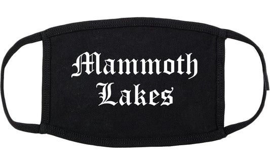 Mammoth Lakes California CA Old English Cotton Face Mask Black