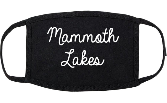 Mammoth Lakes California CA Script Cotton Face Mask Black