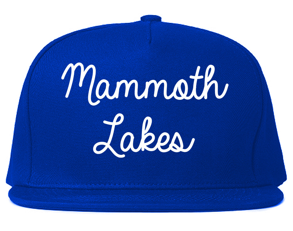 Mammoth Lakes California CA Script Mens Snapback Hat Royal Blue