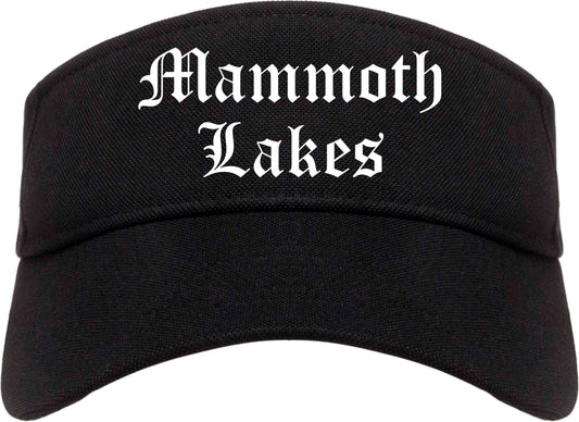 Mammoth Lakes California CA Old English Mens Visor Cap Hat Black