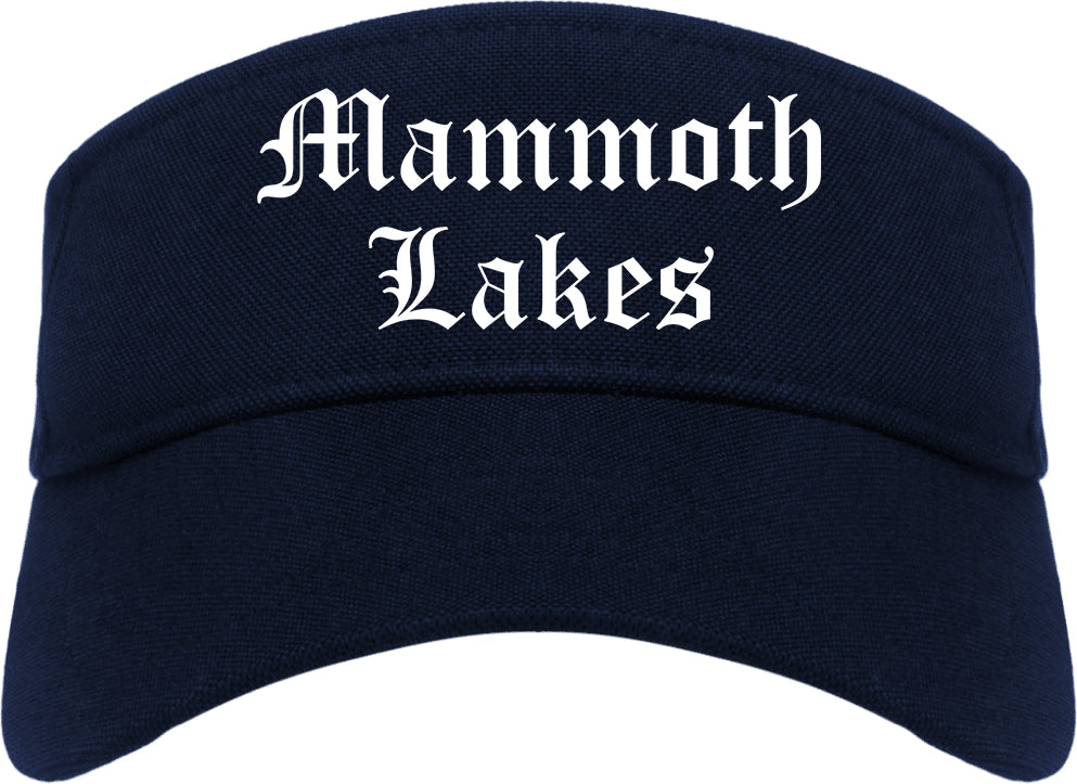 Mammoth Lakes California CA Old English Mens Visor Cap Hat Navy Blue