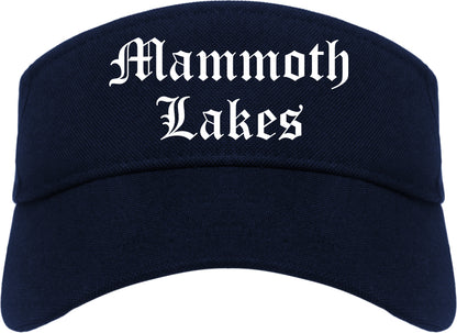 Mammoth Lakes California CA Old English Mens Visor Cap Hat Navy Blue