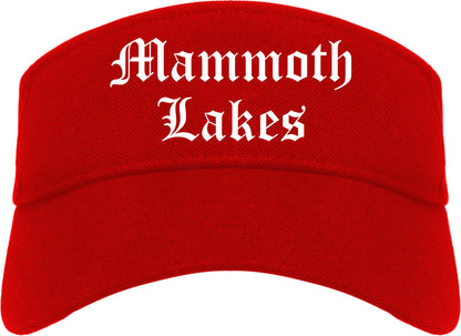 Mammoth Lakes California CA Old English Mens Visor Cap Hat Red