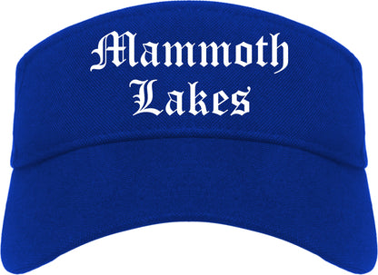 Mammoth Lakes California CA Old English Mens Visor Cap Hat Royal Blue