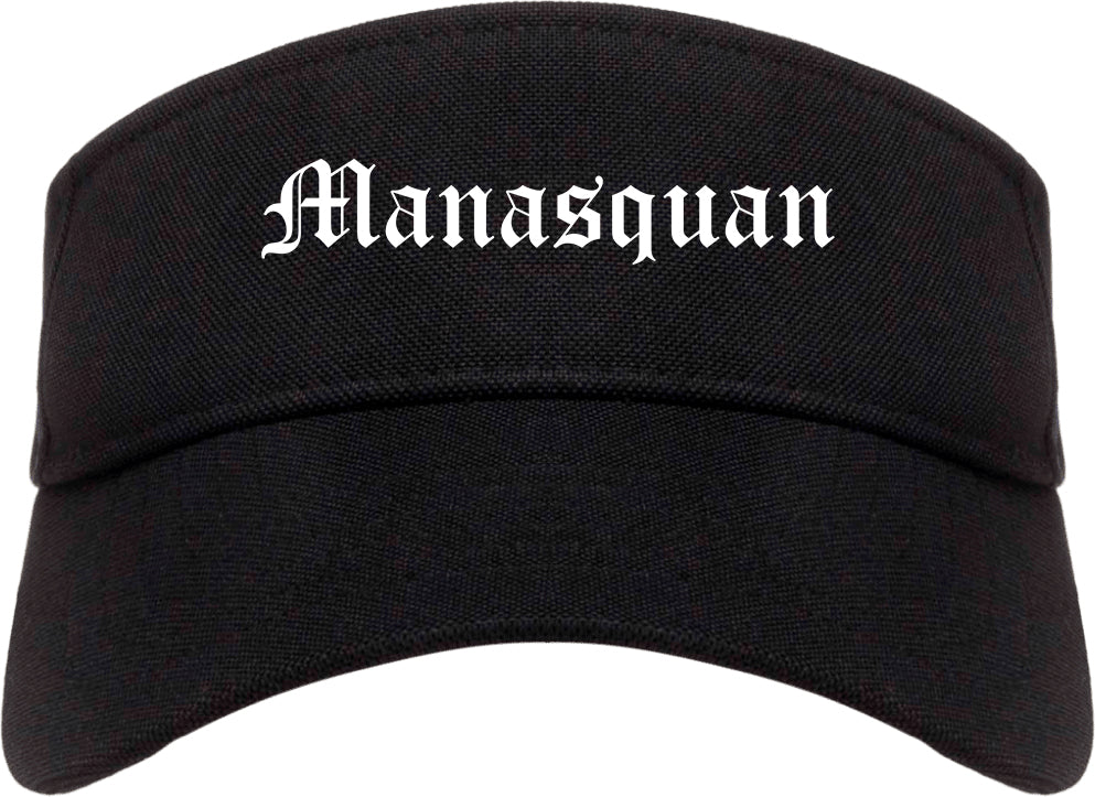 Manasquan New Jersey NJ Old English Mens Visor Cap Hat Black