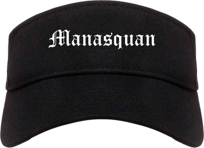 Manasquan New Jersey NJ Old English Mens Visor Cap Hat Black