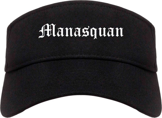 Manasquan New Jersey NJ Old English Mens Visor Cap Hat Black