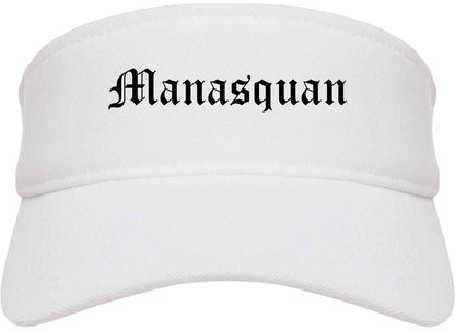 Manasquan New Jersey NJ Old English Mens Visor Cap Hat White