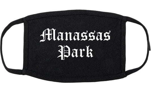 Manassas Park Virginia VA Old English Cotton Face Mask Black
