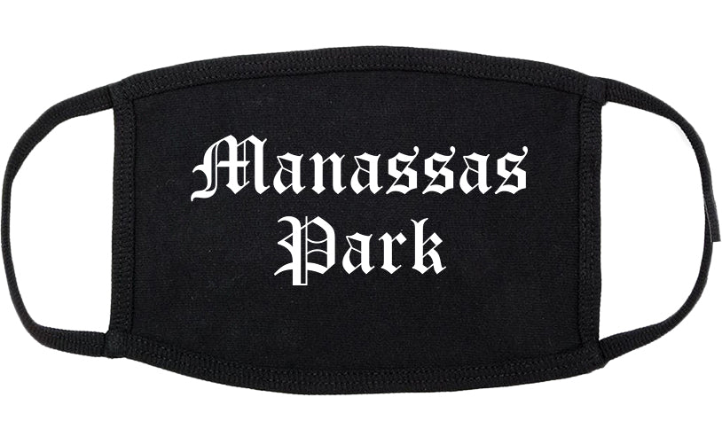 Manassas Park Virginia VA Old English Cotton Face Mask Black
