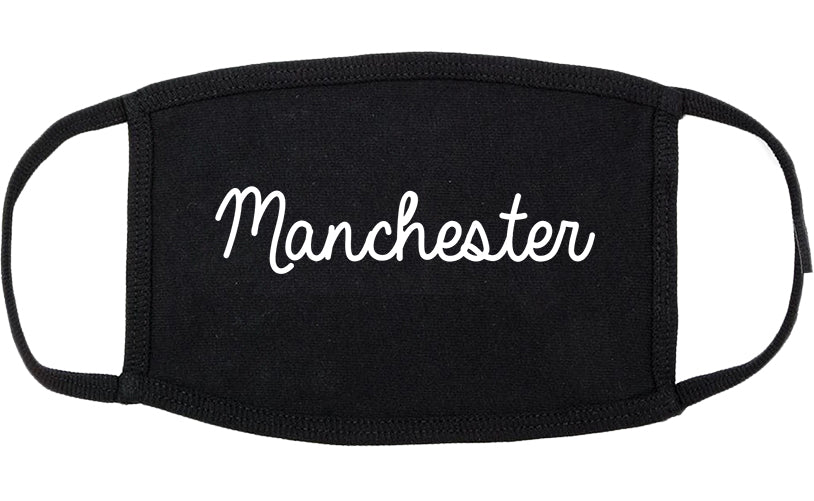 Manchester Missouri MO Script Cotton Face Mask Black