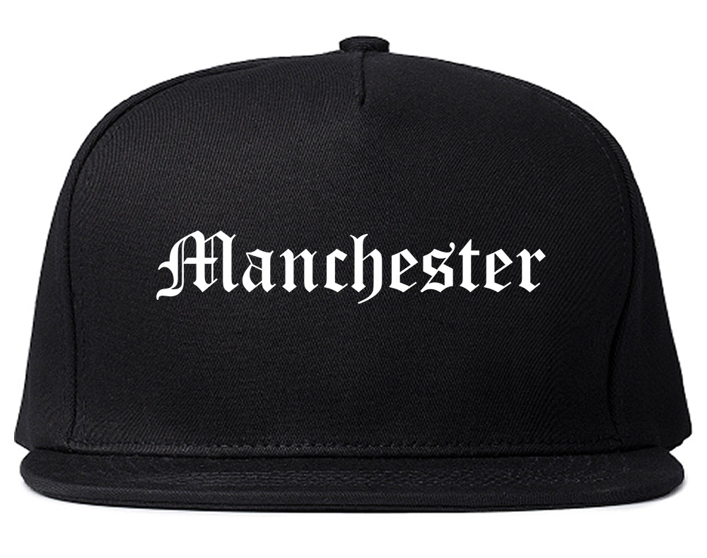 Manchester New Hampshire NH Old English Mens Snapback Hat Black