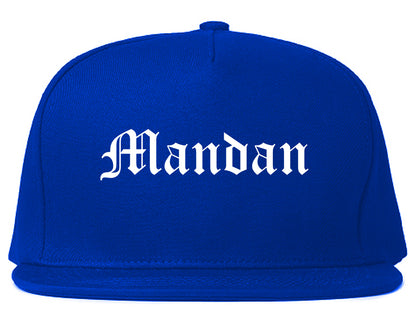 Mandan North Dakota ND Old English Mens Snapback Hat Royal Blue
