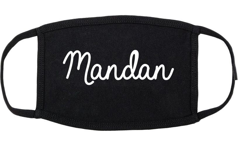 Mandan North Dakota ND Script Cotton Face Mask Black