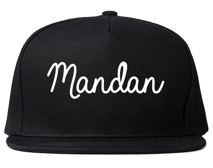 Mandan North Dakota ND Script Mens Snapback Hat Black