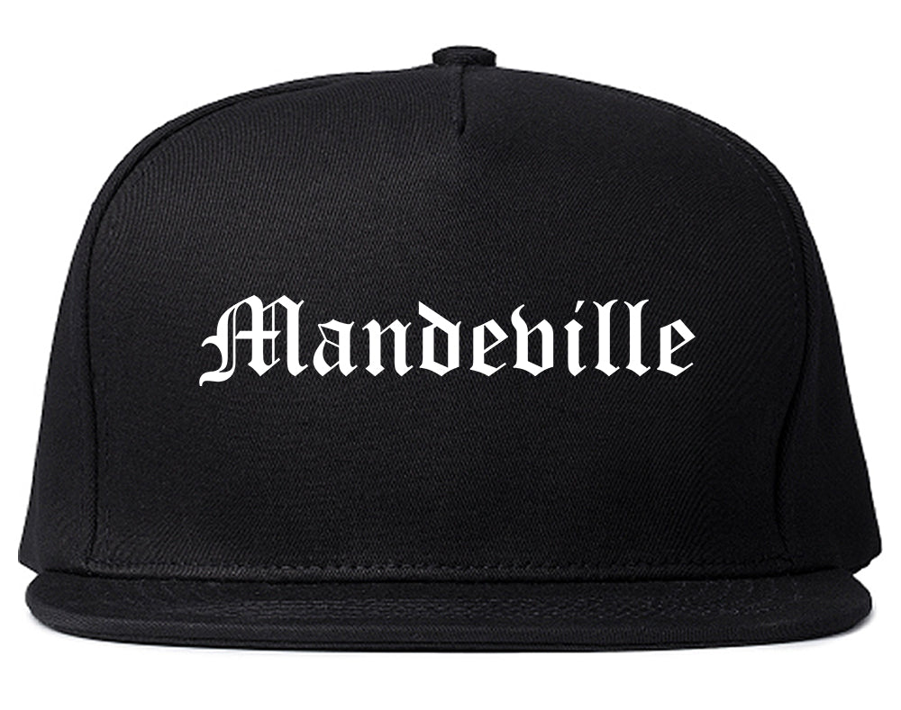 Mandeville Louisiana LA Old English Mens Snapback Hat Black