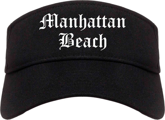 Manhattan Beach California CA Old English Mens Visor Cap Hat Black