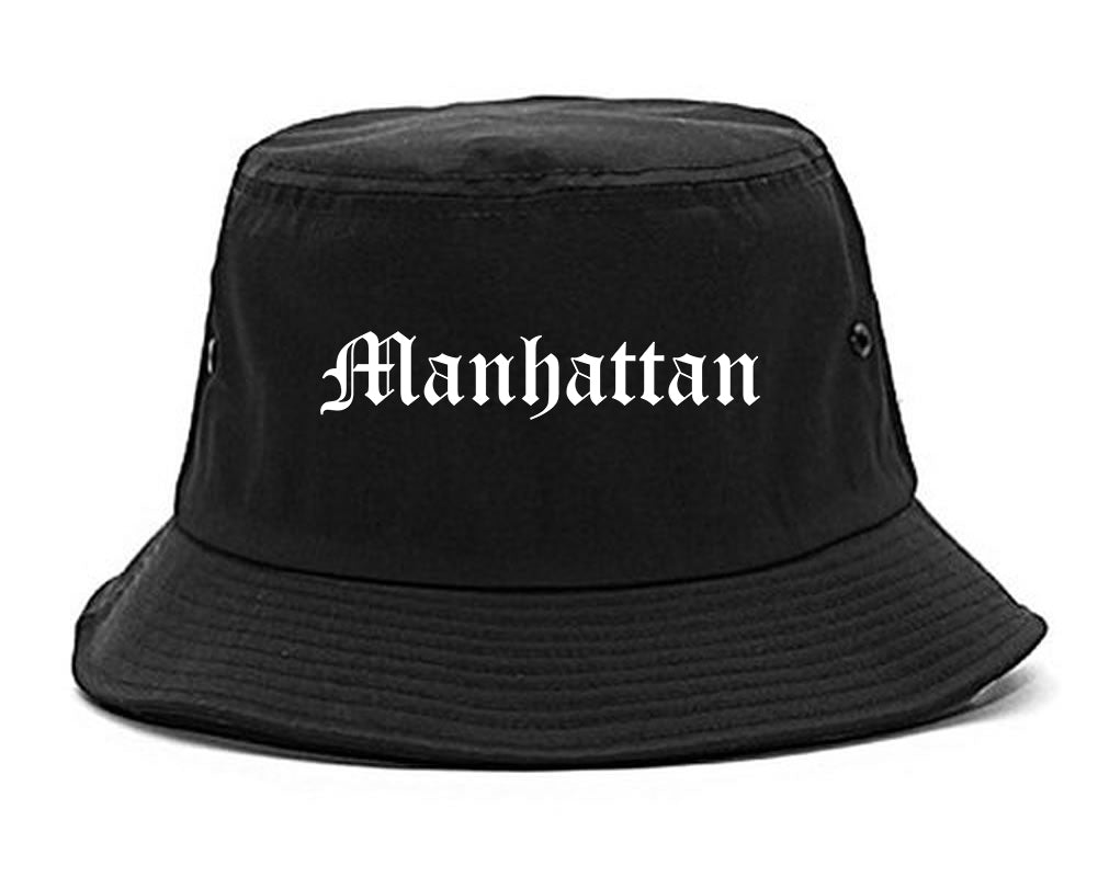 Manhattan Illinois IL Old English Mens Bucket Hat Black