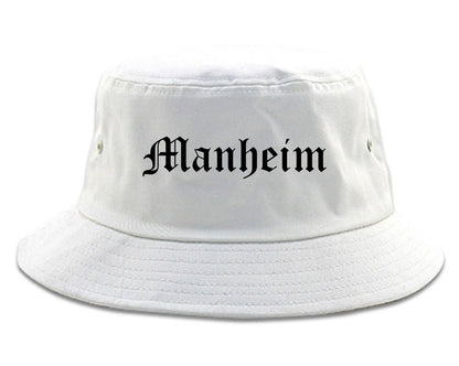 Manheim Pennsylvania PA Old English Mens Bucket Hat White