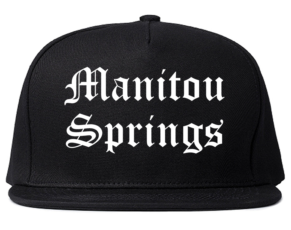 Manitou Springs Colorado CO Old English Mens Snapback Hat Black
