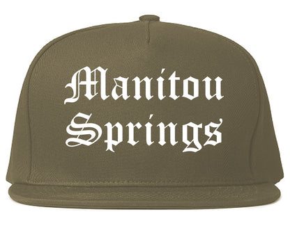 Manitou Springs Colorado CO Old English Mens Snapback Hat Grey