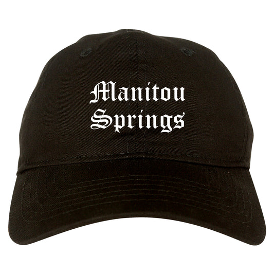 Manitou Springs Colorado CO Old English Mens Dad Hat Baseball Cap Black