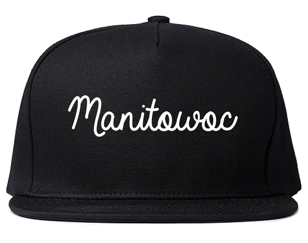 Manitowoc Wisconsin WI Script Mens Snapback Hat Black