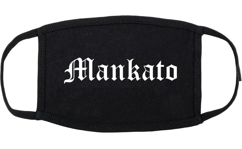 Mankato Minnesota MN Old English Cotton Face Mask Black