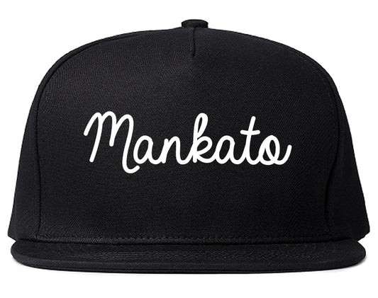 Mankato Minnesota MN Script Mens Snapback Hat Black