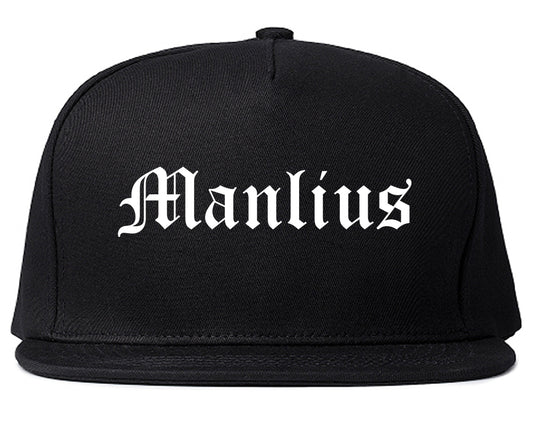 Manlius New York NY Old English Mens Snapback Hat Black