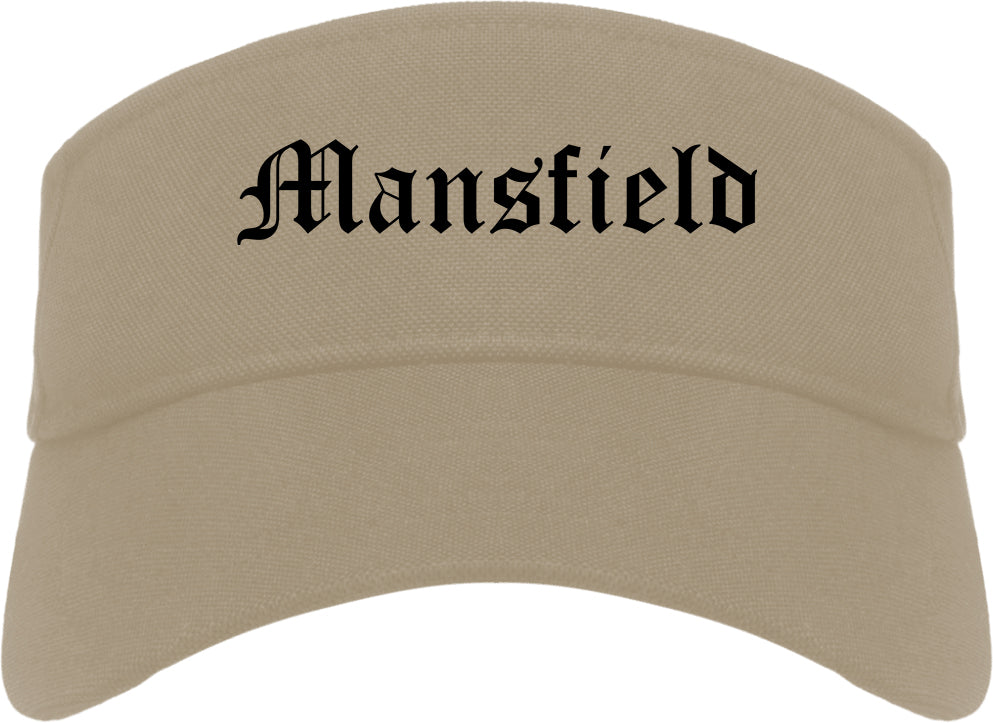 Mansfield Louisiana LA Old English Mens Visor Cap Hat Khaki