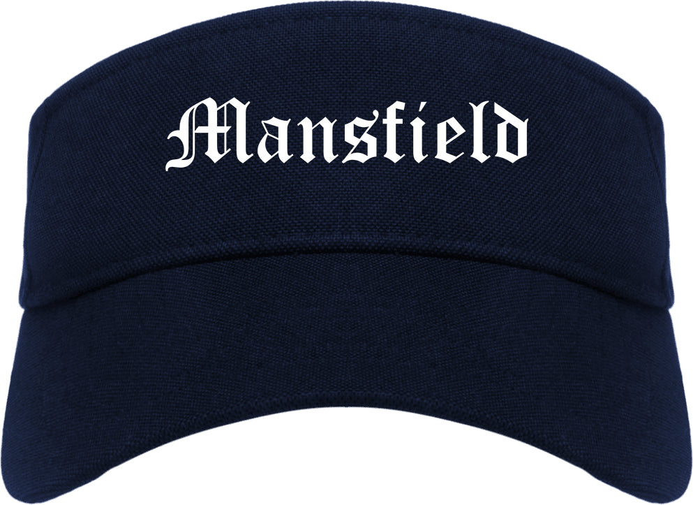 Mansfield Louisiana LA Old English Mens Visor Cap Hat Navy Blue