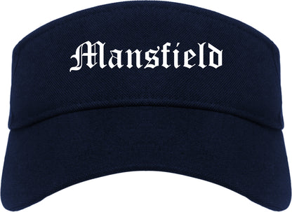 Mansfield Louisiana LA Old English Mens Visor Cap Hat Navy Blue