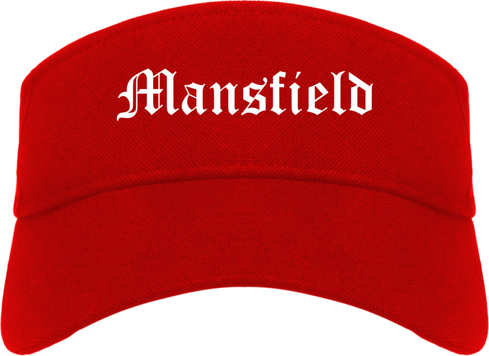 Mansfield Louisiana LA Old English Mens Visor Cap Hat Red