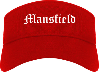 Mansfield Louisiana LA Old English Mens Visor Cap Hat Red