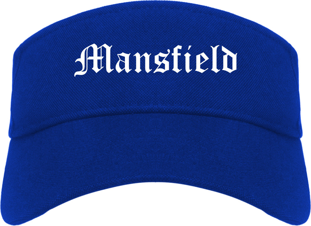 Mansfield Louisiana LA Old English Mens Visor Cap Hat Royal Blue