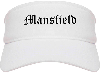 Mansfield Louisiana LA Old English Mens Visor Cap Hat White