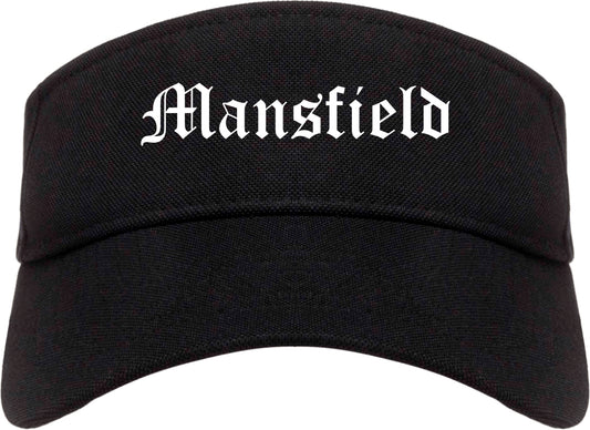 Mansfield Ohio OH Old English Mens Visor Cap Hat Black
