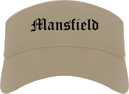 Mansfield Ohio OH Old English Mens Visor Cap Hat Khaki