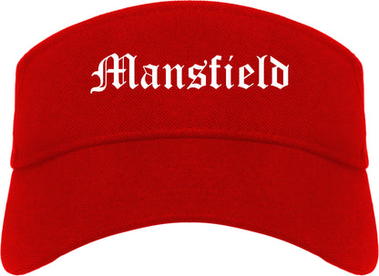 Mansfield Ohio OH Old English Mens Visor Cap Hat Red