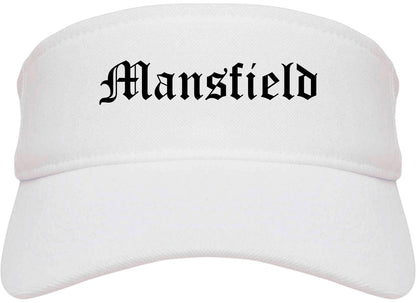Mansfield Ohio OH Old English Mens Visor Cap Hat White