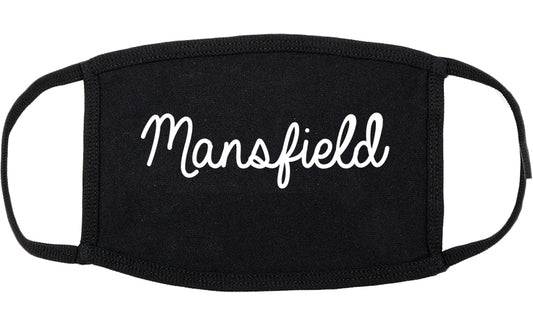 Mansfield Texas TX Script Cotton Face Mask Black