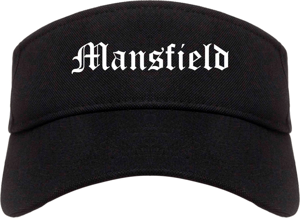 Mansfield Texas TX Old English Mens Visor Cap Hat Black