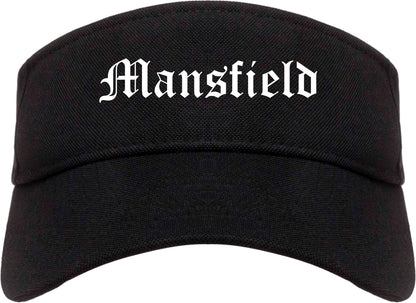 Mansfield Texas TX Old English Mens Visor Cap Hat Black