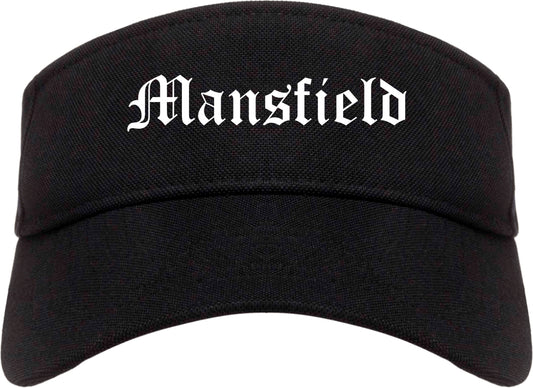 Mansfield Texas TX Old English Mens Visor Cap Hat Black
