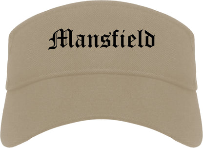 Mansfield Texas TX Old English Mens Visor Cap Hat Khaki